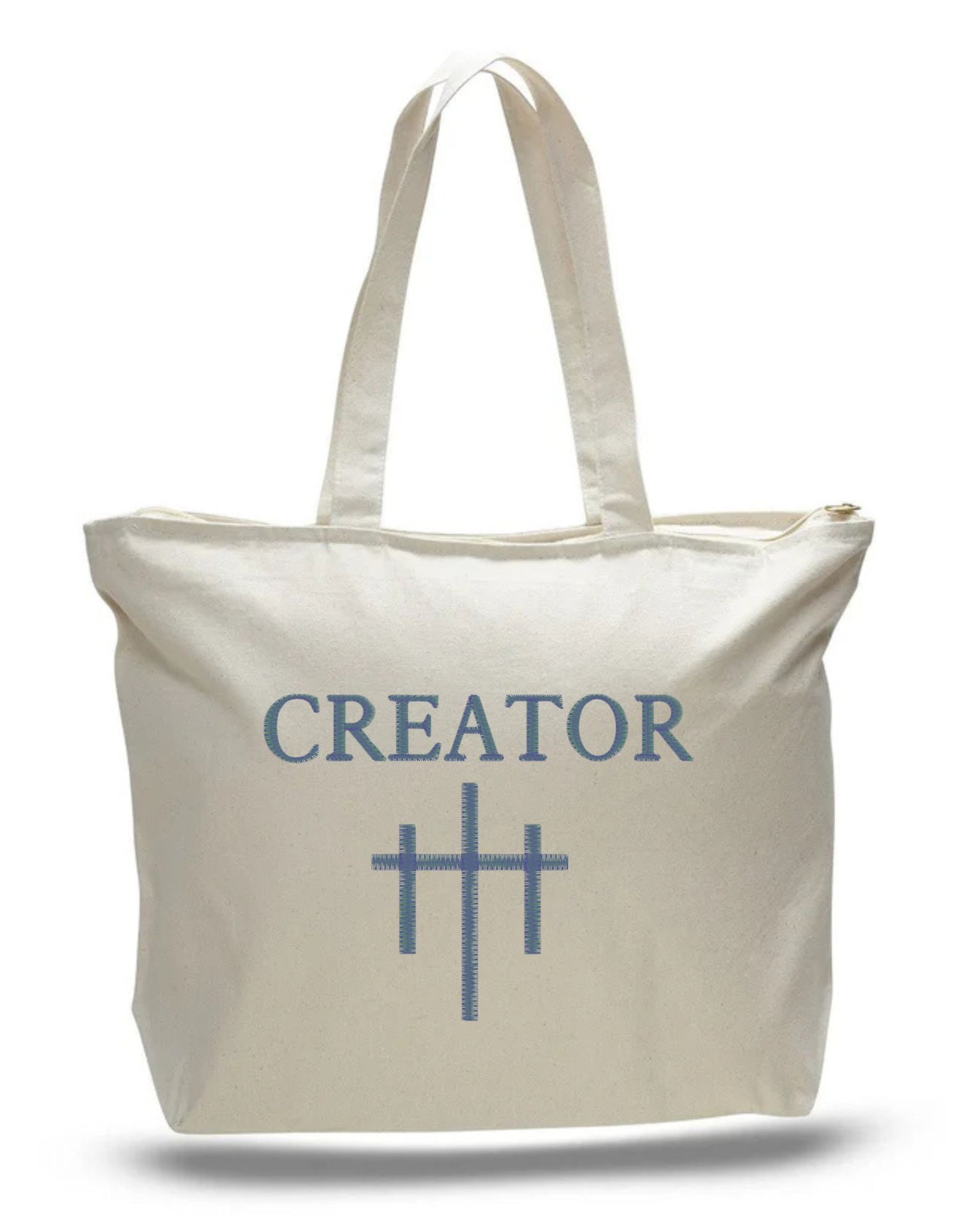 CREATOR Zippered Canvas Tote Bag w/ inside zipper pocket