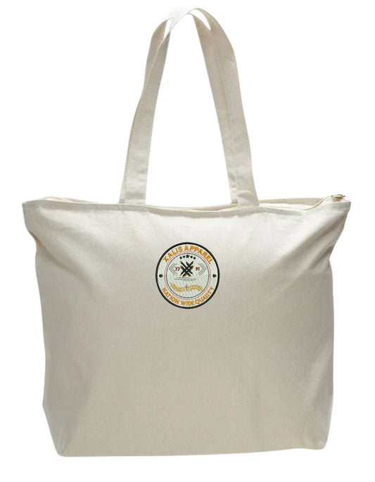 Xalis Outdoor Canvas Zippered Tote Bag w/ inside zipper pocket